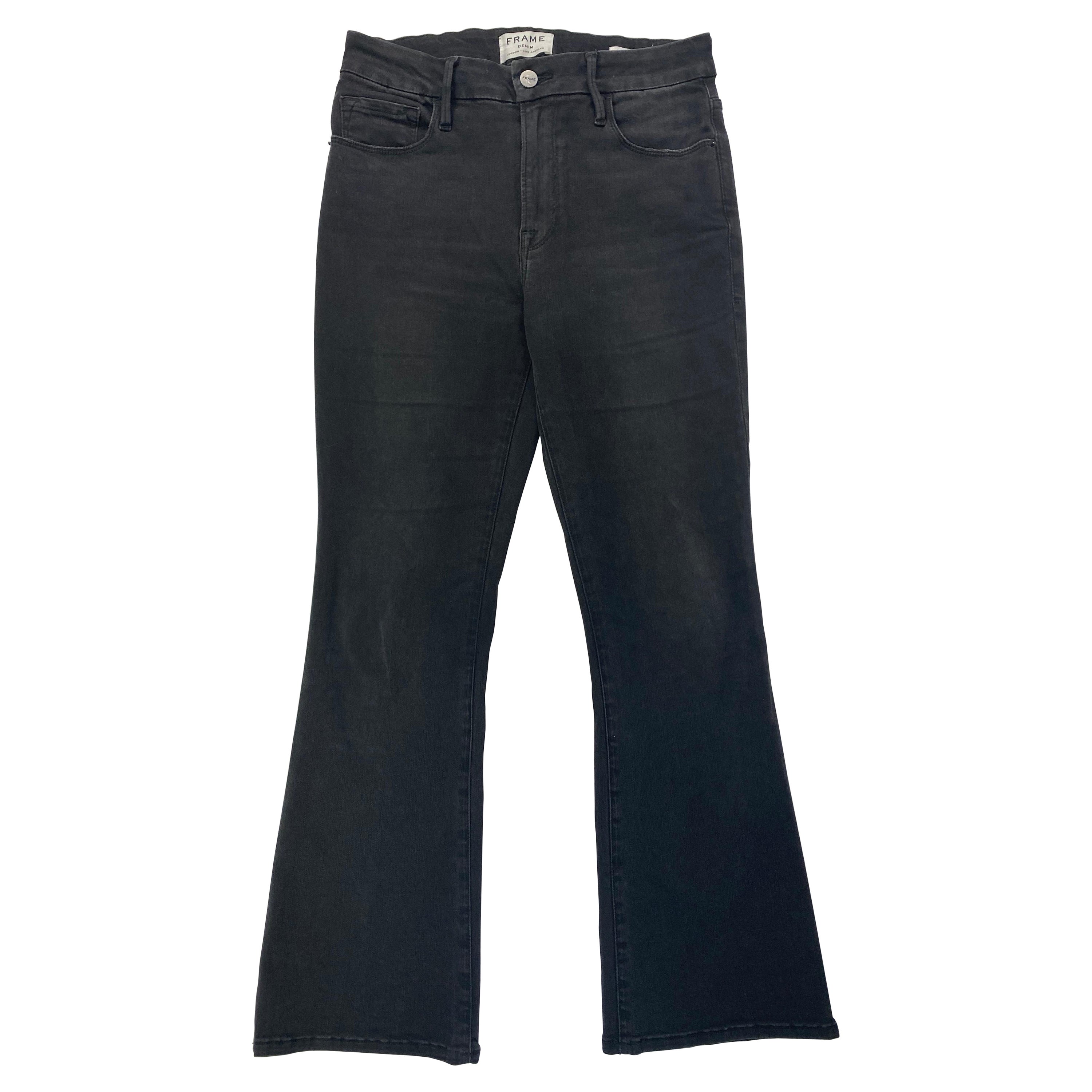 Frame Le Crop Mini Boot Black Denim Jeans, Size 27 For Sale at ...