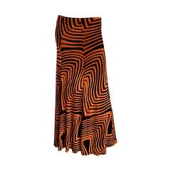 Vintage Jean Paul Gaultier 90s 3 - D Burnt Orange + Black Jersey Skirt or Dress