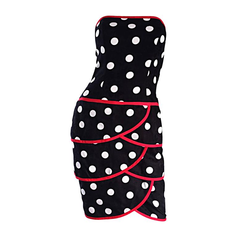 Vintage A.J. Bari for Neiman Marcus Black and White Polka Dot Dress w