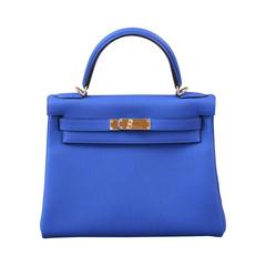 HERMES Kelly Bleu éléctrique togo 28'