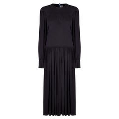1970s Tricosa Long Sleeve Black Jersey Dress