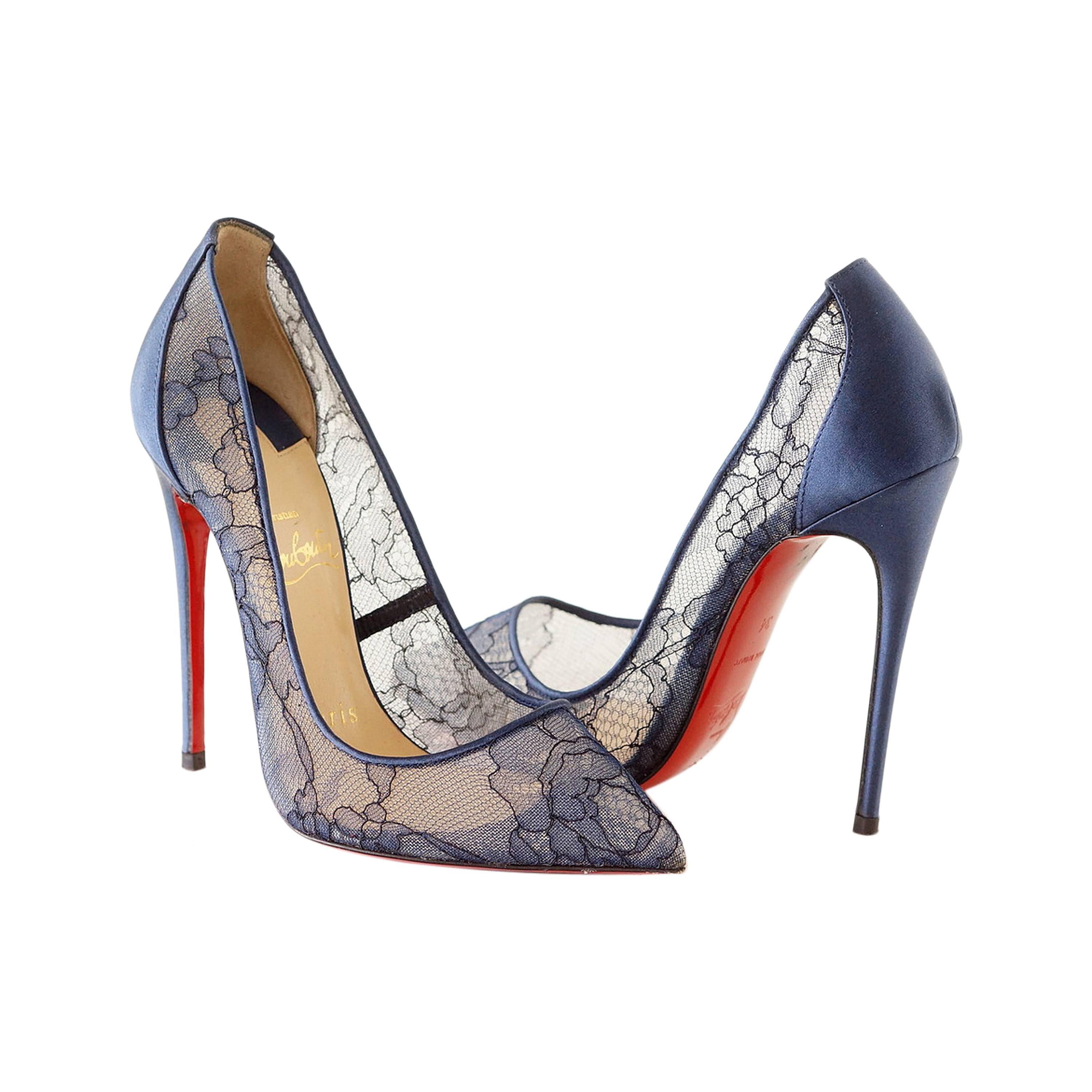 CHRISTIAN LOUBOUTIN shoe lace Pigalle 110mm stiletto rare 34  4