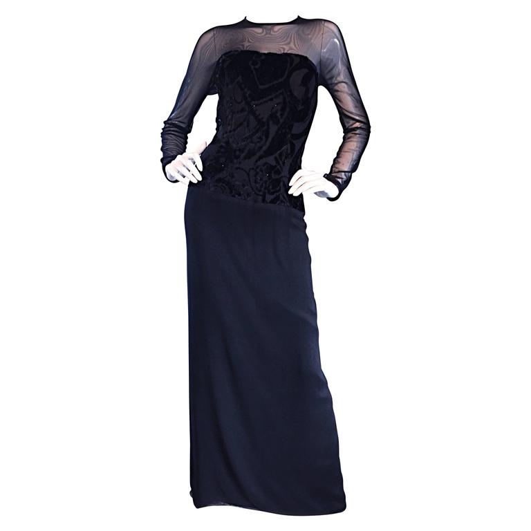 black silk long sleeve dress