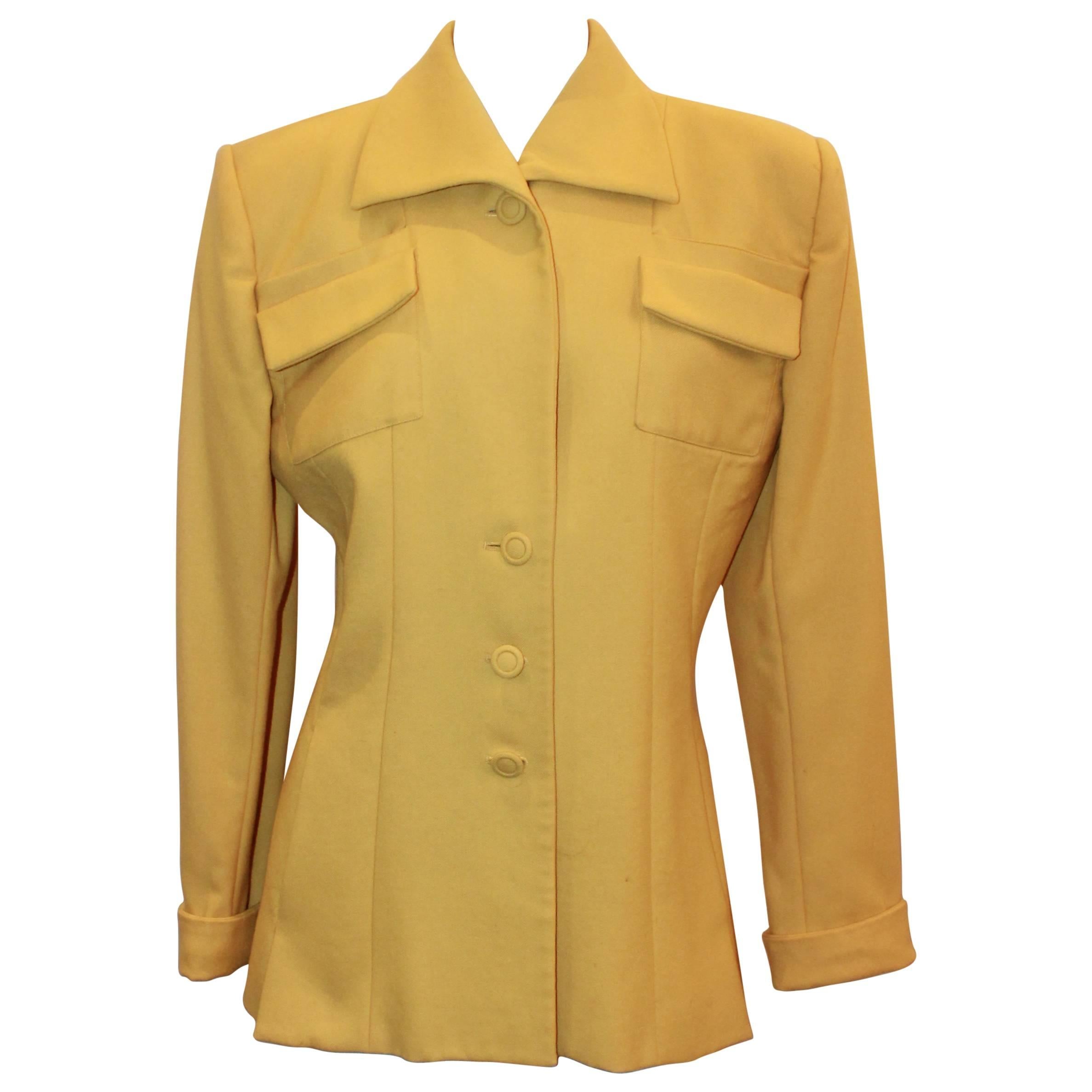 Norma Kamali 1980's Vintage Mustard Wool Jacket - 10
