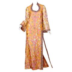 1960s Luxe Bohemian Dress with Crystals