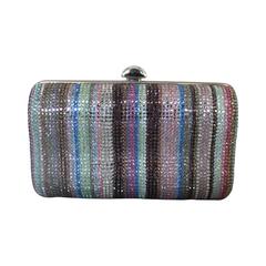 Judith Leiber Multicolor Rhinestone "Lifesaver" Striped Minaudiere