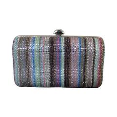 Judith Leiber Multicolor Rhinestone "Lifesaver" Striped Minaudiere 