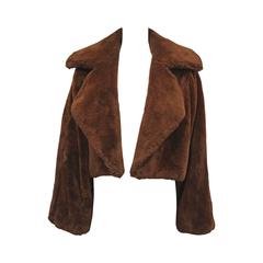 Übergroße Teddybär-Bolerojacke aus Kunstfell, ca. 1990er Jahre