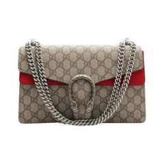 Gucci Limited Edition Monogram Tiger Head Flap Silver Hardware Chain Shoulder Ba