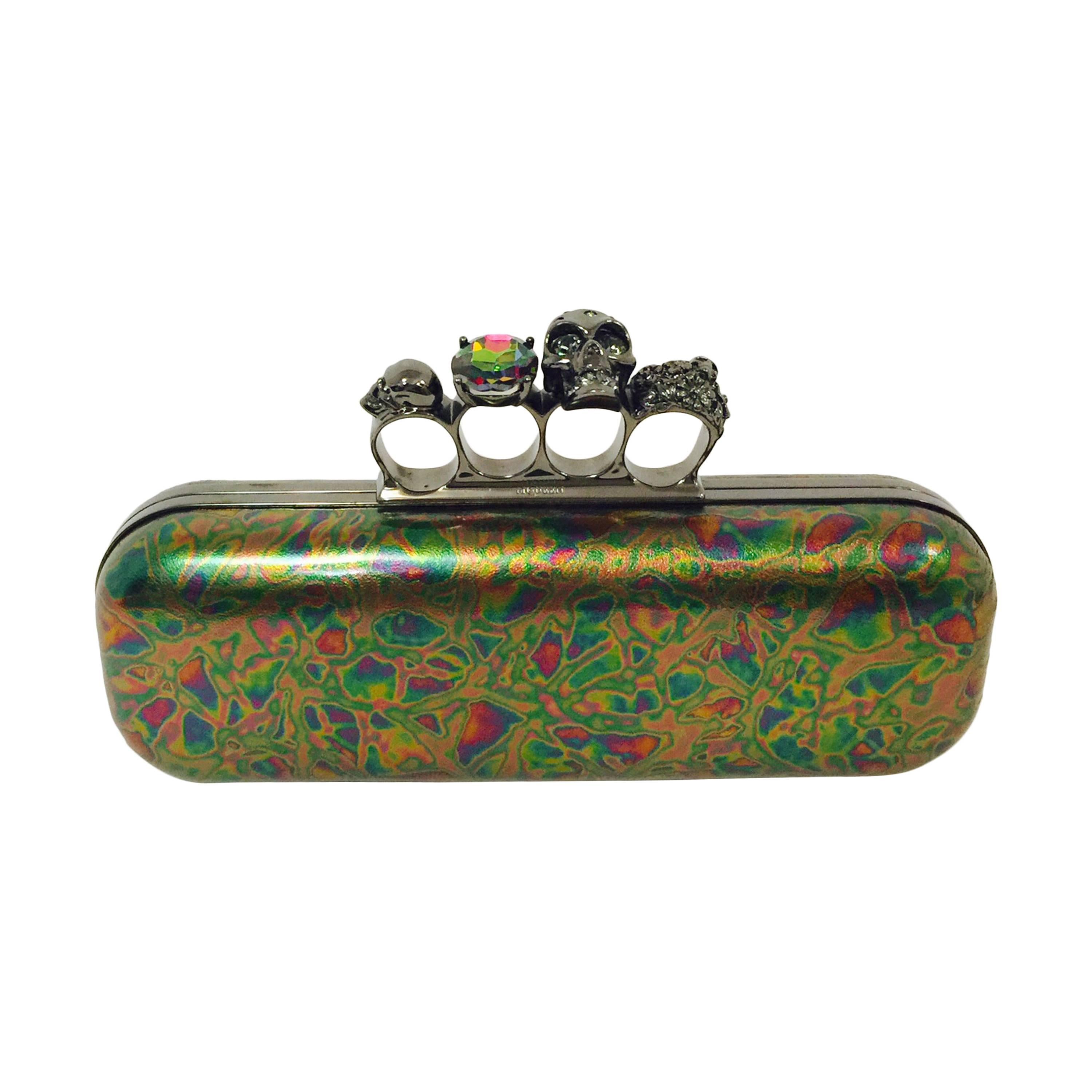  Alexander Mcqueen Oil Slick Knuckle Duster Box Clutch