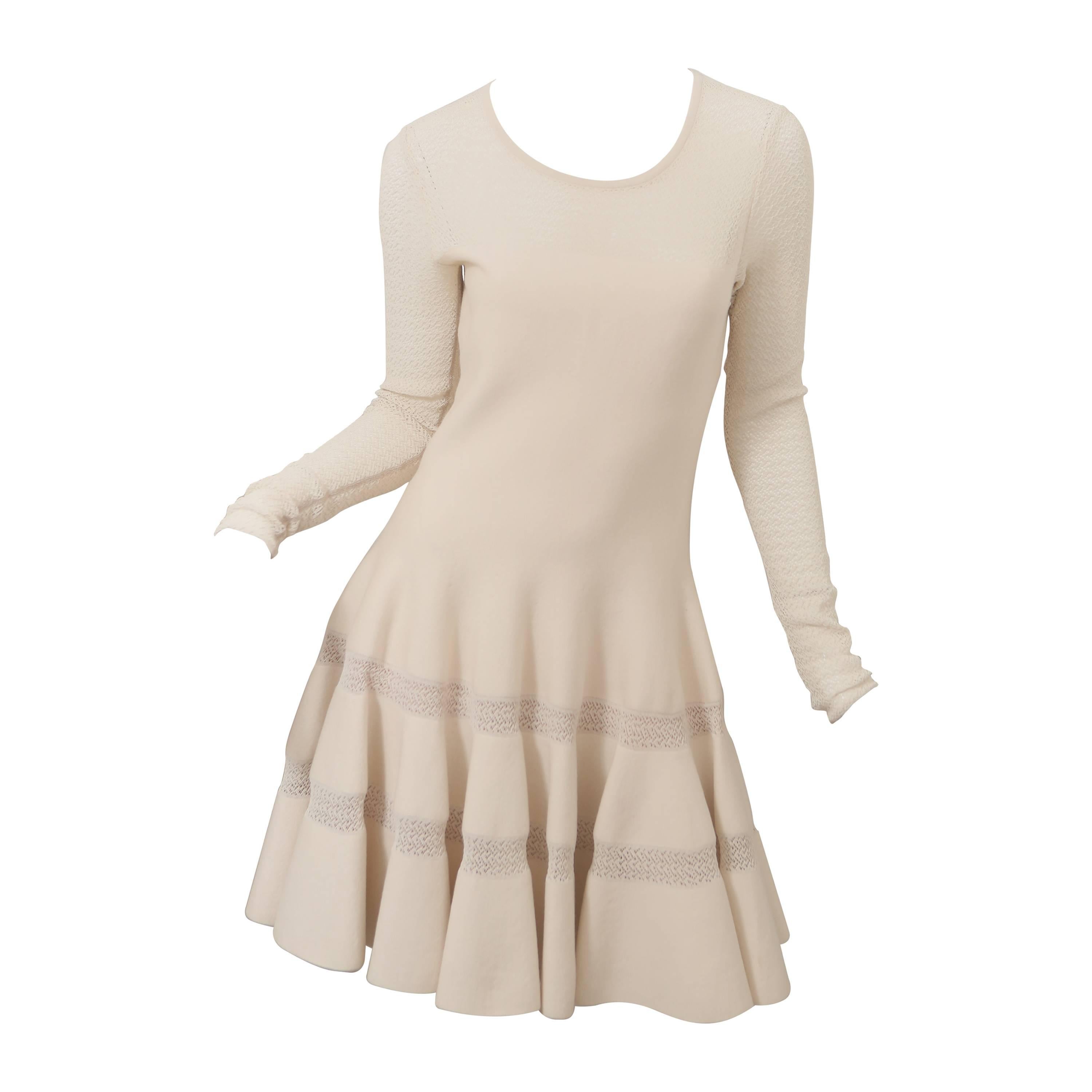 Alaia Cream Knit Dress at 1stDibs