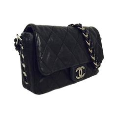 Chanel Single Flap Classic Bag With Rhodium Hardware  
