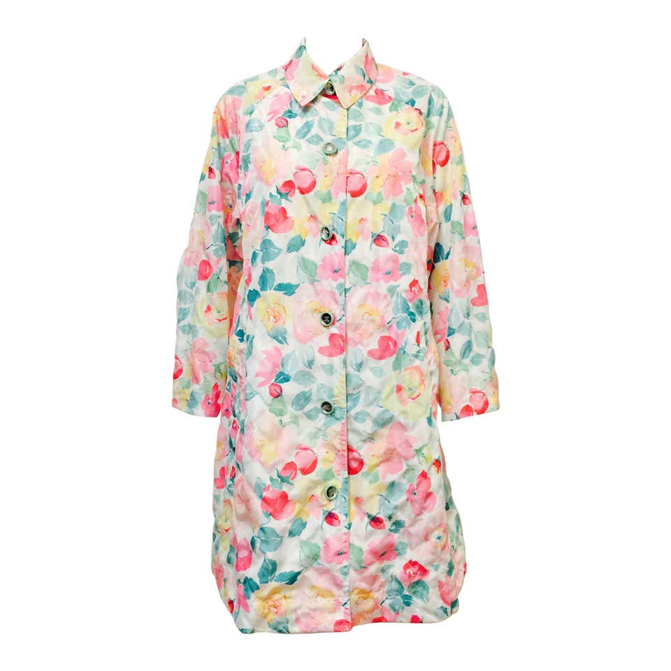Chanel Floral Diamond Quilted Raincoat For Sale at 1stDibs