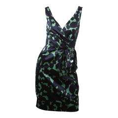 Lela Rose Green & Blue Patterned Cocktail Dress