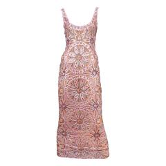 Randolph Duke Pink Beaded Gown 