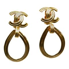 Chanel oval hoop earrings 1996