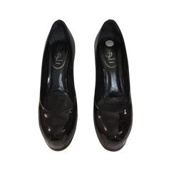 Yves Saint Laurent YSL Shoes - Black Patent Leather Platform - Size 37.5 2