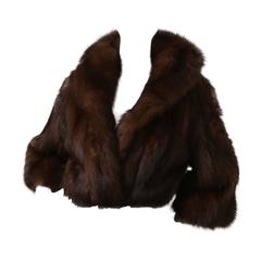 Esther Dorothy Brown Sable Fur Cropped Jacket