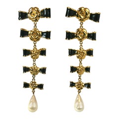 Chanel Iconic Camelia and Bow Earclips
