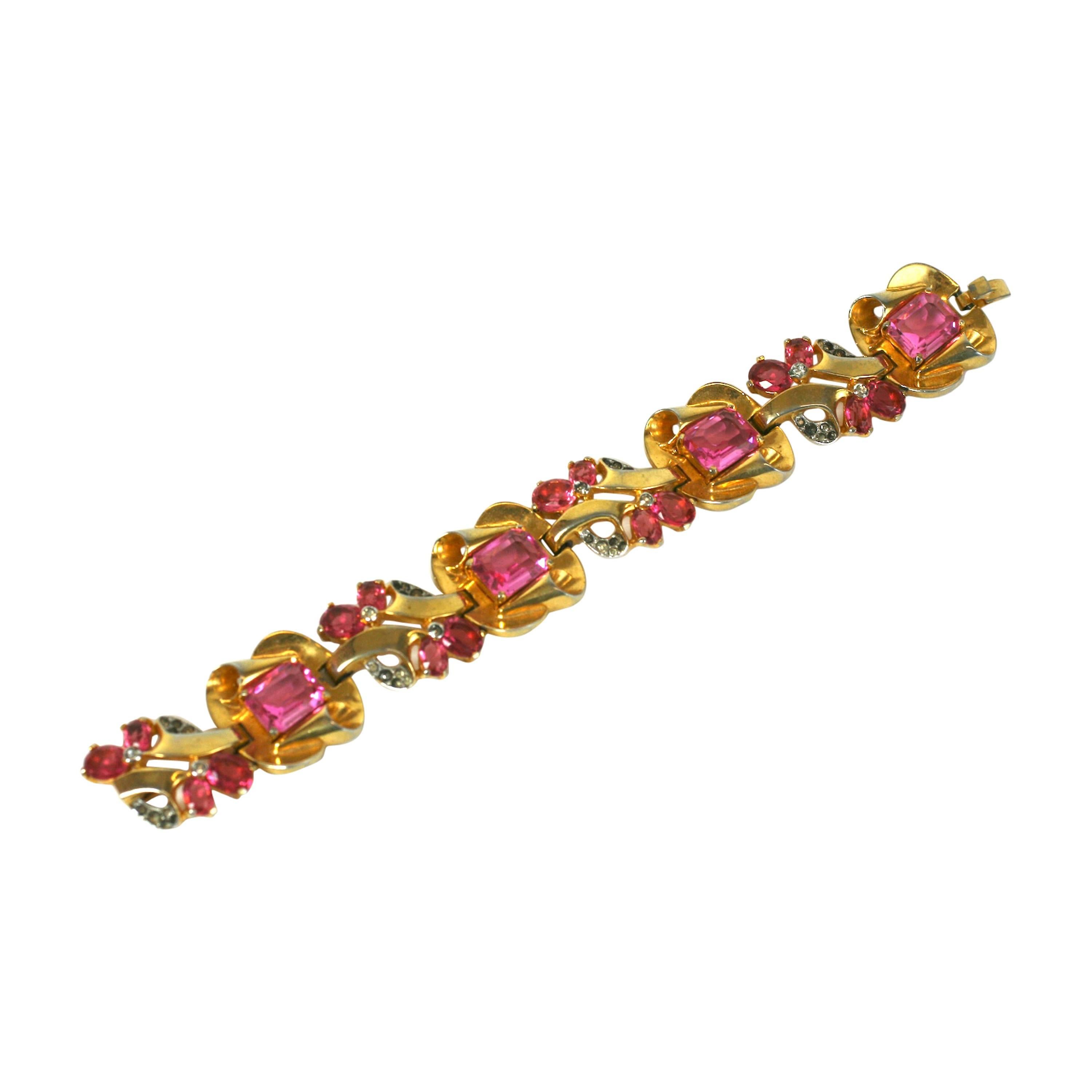 Mazer Pink Retro Link Bracelet