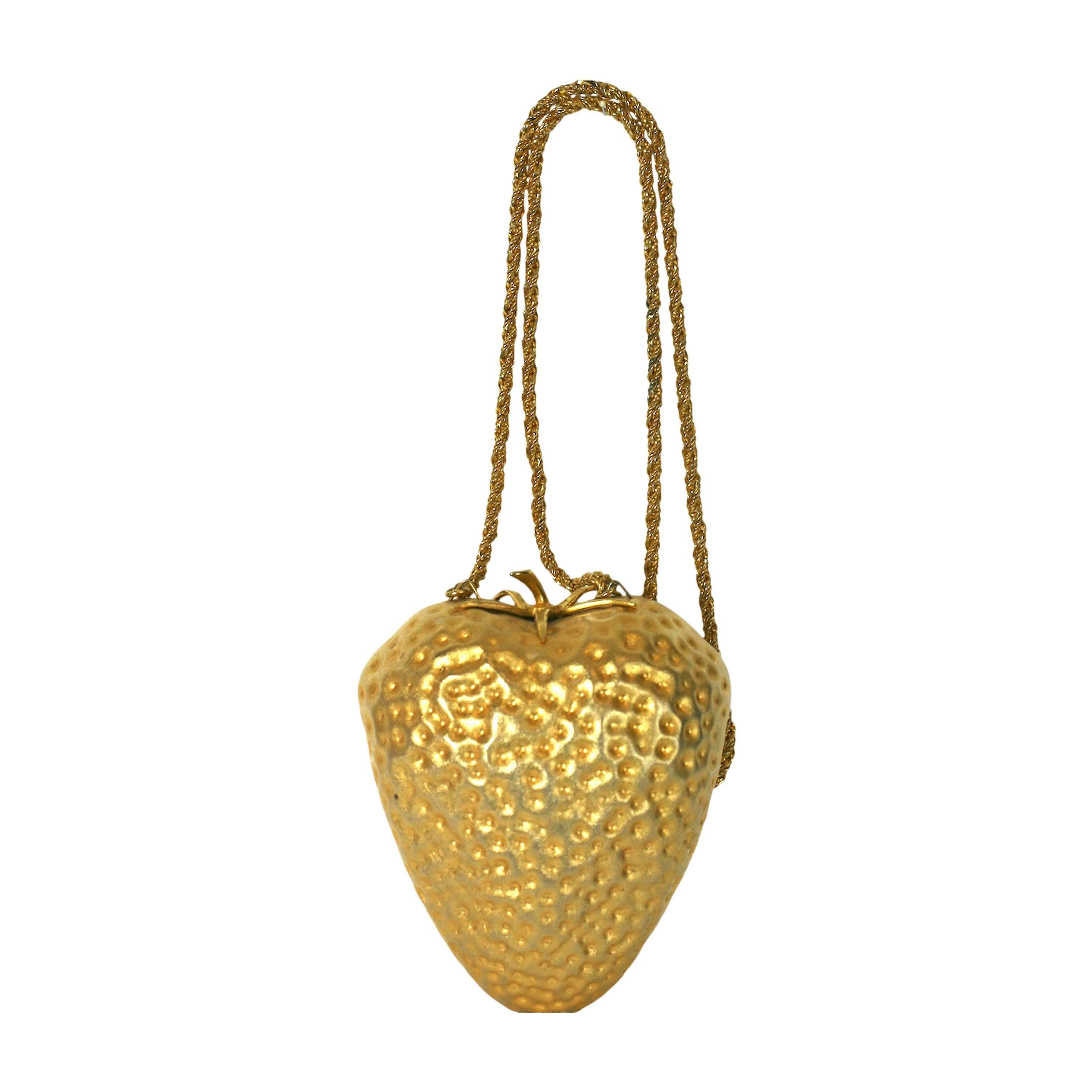 Gilt Italian Strawberry Shoulder Bag Purse