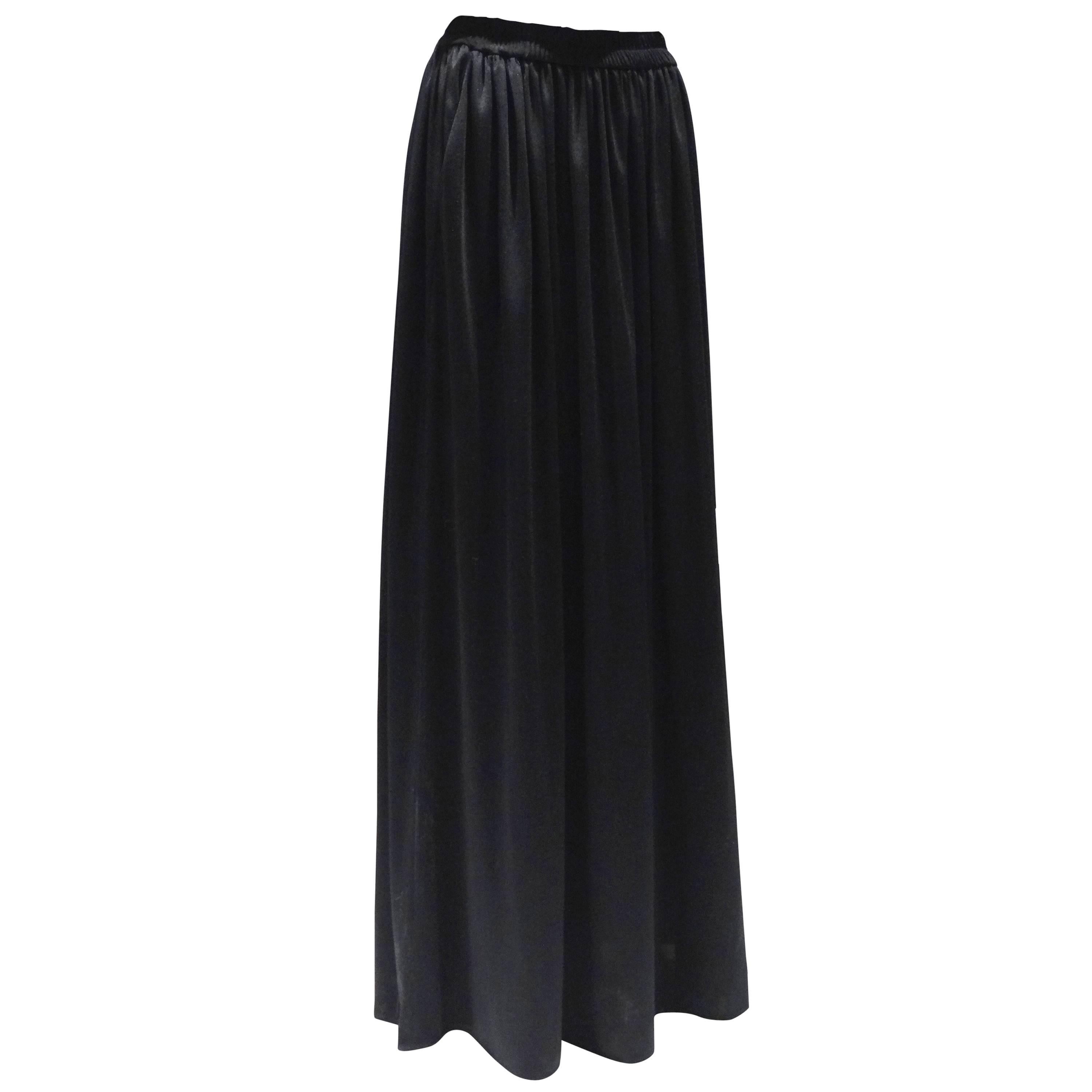 1980s Saint Laurent, Yves Black Maxi Skirt