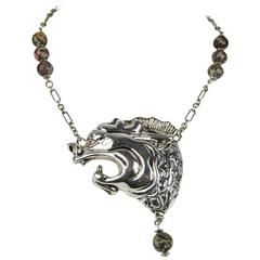 1980's FREDERIC JEAN DUCLOS ON WAX Monster Sterling Silver Necklace 5