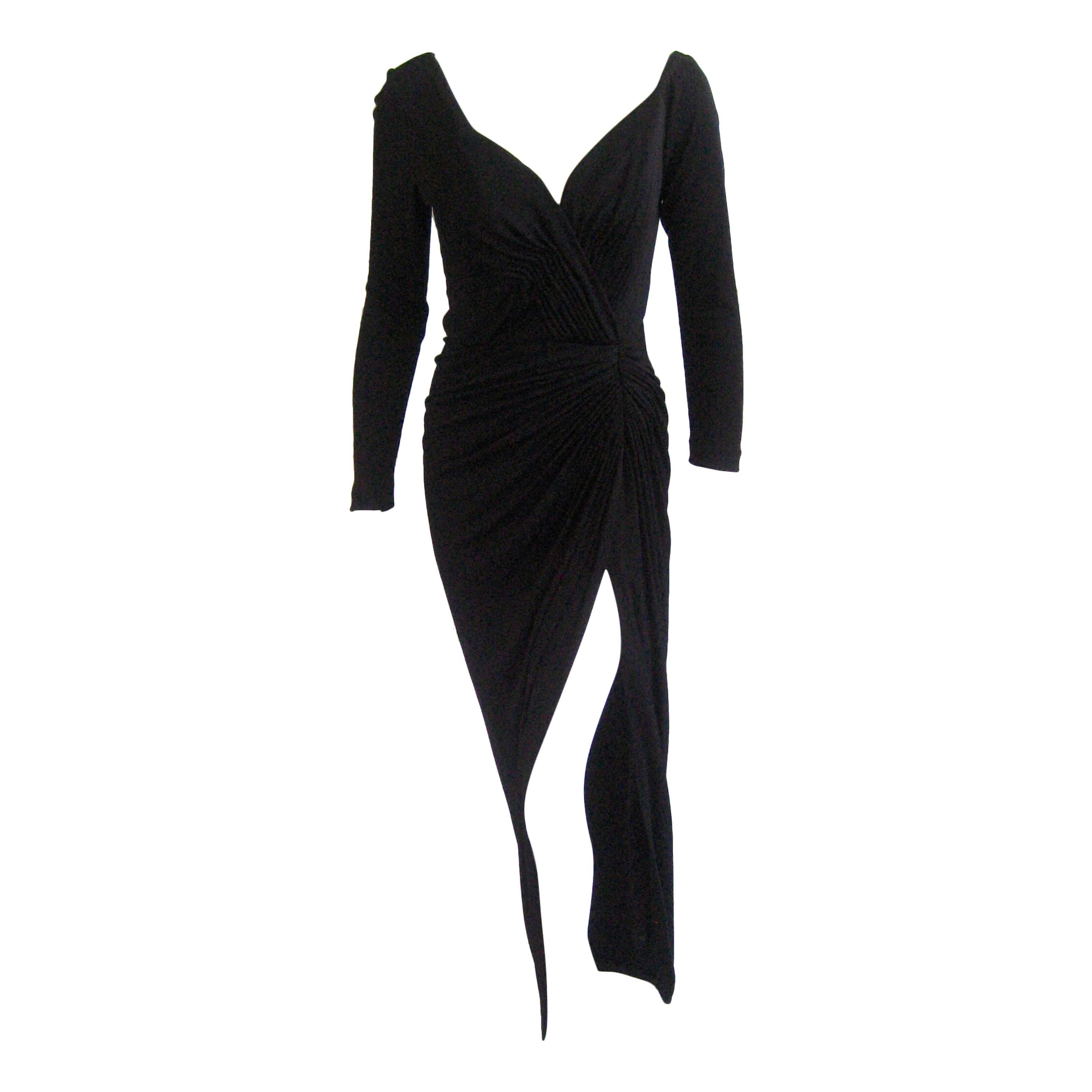 1980s Vicky Tiel Couture Jersey Evening Gown