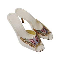 Caovilla Rhinestone Butterfly Mules