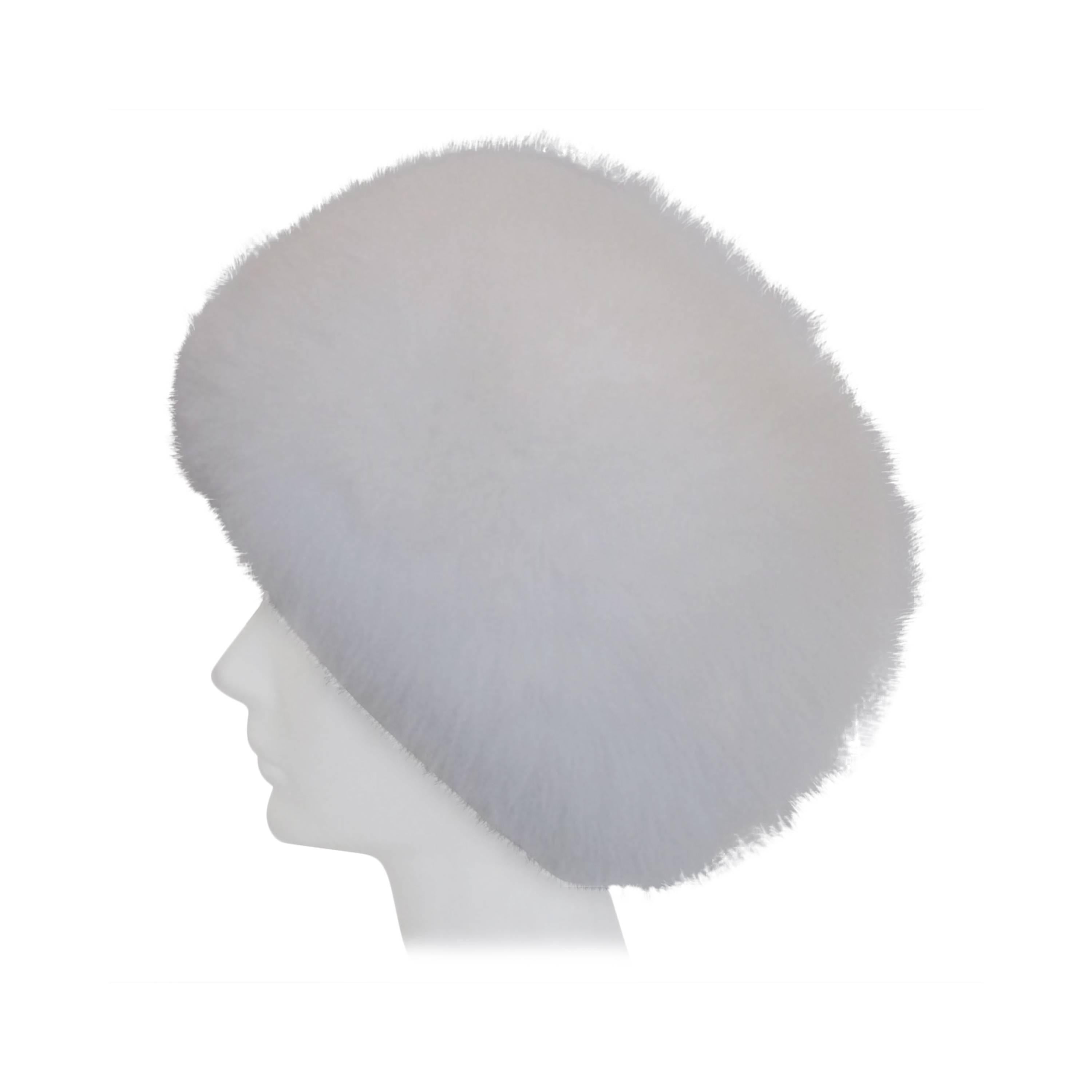 Exclusive russian white fox fur hat