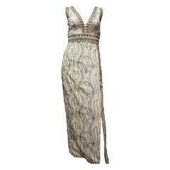 1970s Rhinestone Evening Gown