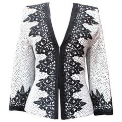 Vintage 1990s Jean-Louis Scherrer Couture Black and White Jacket