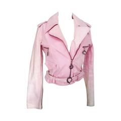 Vintage 1990s Roberto Cavalli pink denim jacket