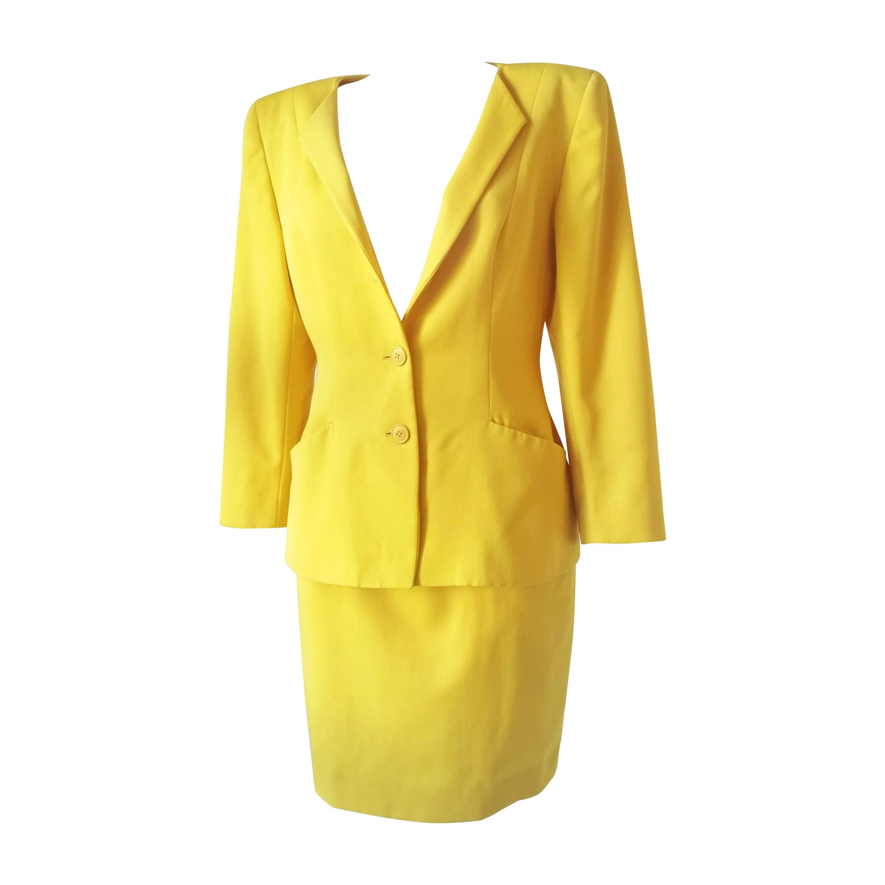 1980s Christian Dior yellow suit 