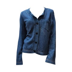 Chanel Blue Knit Cardigan 