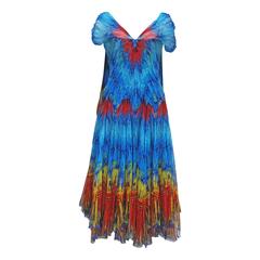 Retro Alexander McQueen 'Irere' tropical feather evening gown, c. 2003