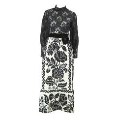 Vintage 1970's Black Hot Pants- Shorts & Wrap Maxi Skirt Mignon 11
