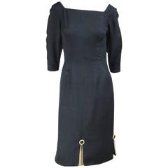 Mr. Blackwell 1960's Silk Buttons Dress 5