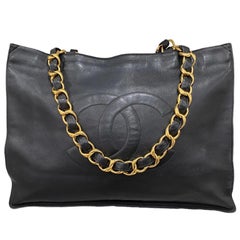 Chanel Black Leather Vintage Shoulder Bag