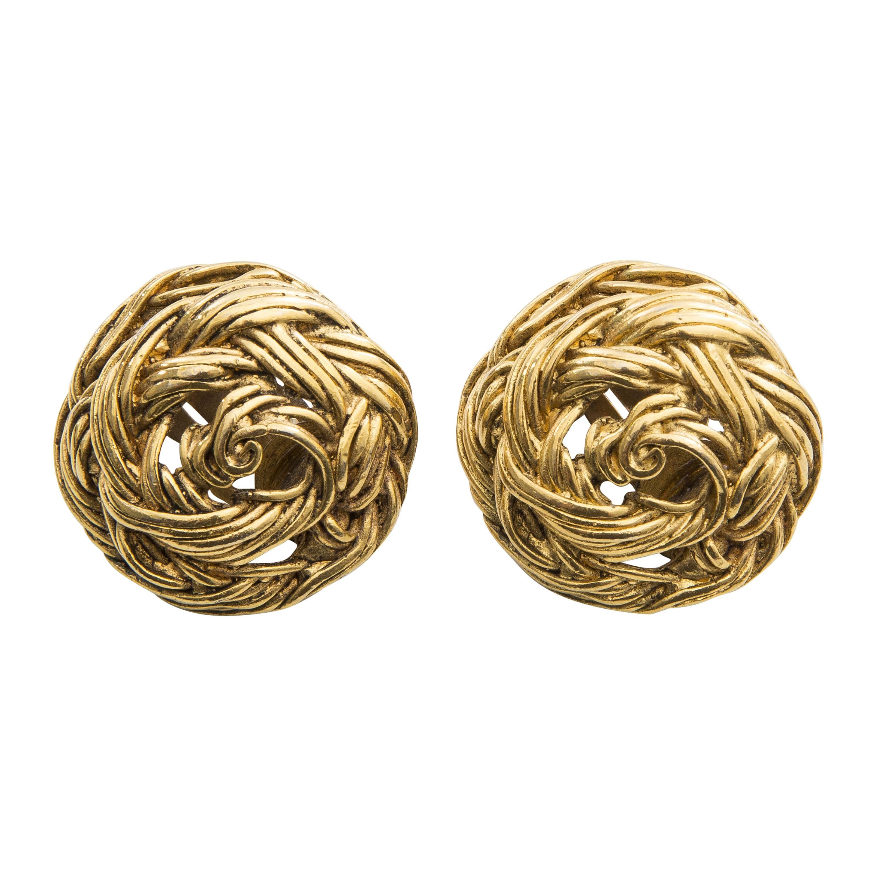 Chanel Clip - On Earrings, Circa 1970's For Sale