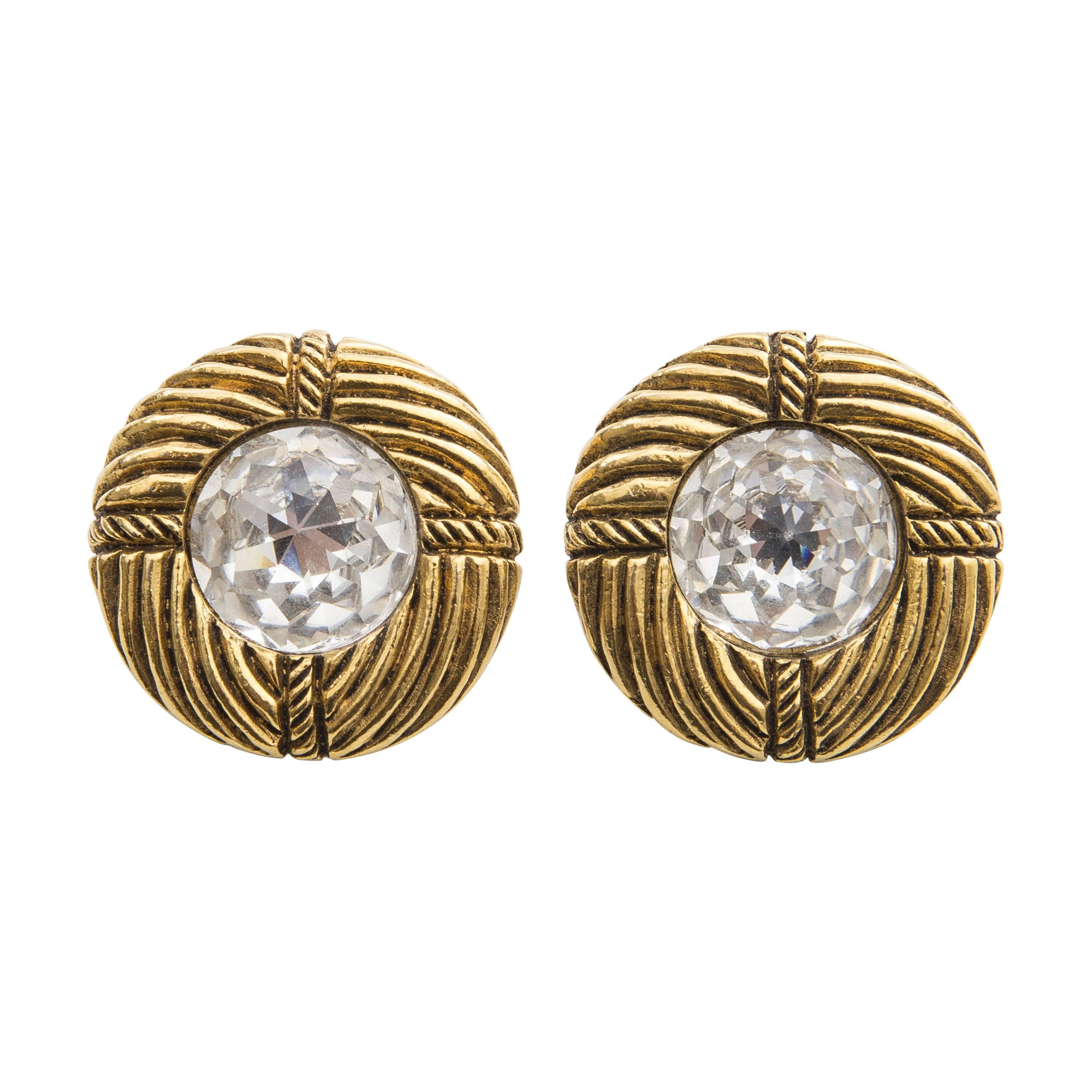Chanel Clip - On Earrings, Circa 1970's For Sale