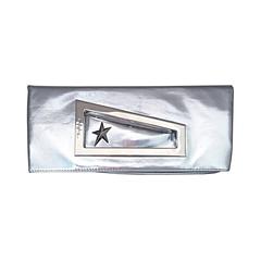 Amazing Vintage Thierry Mugler Silver Metallic Fold Over Clutch Purse Bag NEW 3