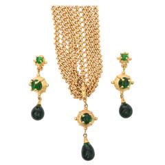 Stellar Set of Signed Artisan/ Jeweler Sculptural Necklace and Earrings. 3