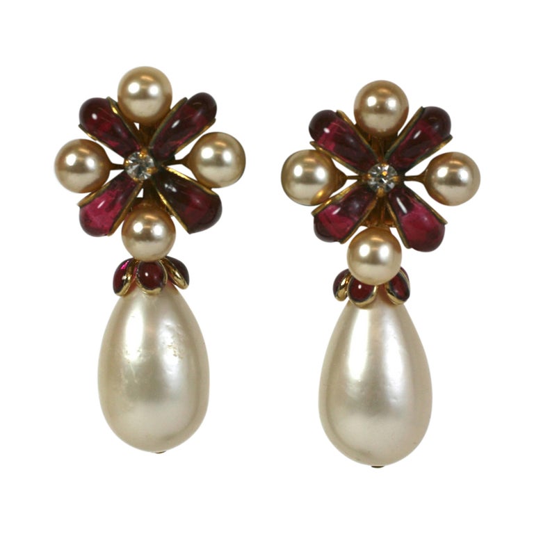 French Retro Stud Earrings For Girl Temperament Medieval Vintage Pink  Zircon Drop Earrings Niche Design Women Party Jewelry - AliExpress