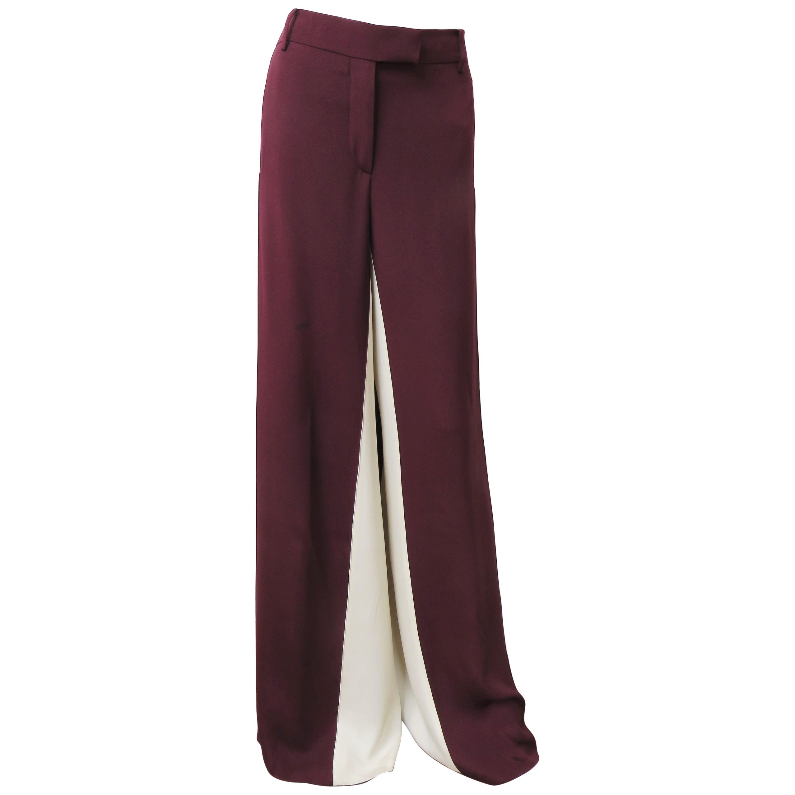 Valentino New Silk Color Block Pants
