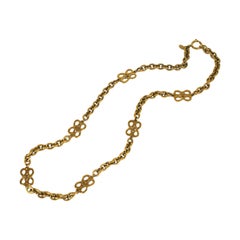 Vintage Chanel Hammered Gold Logo Chain