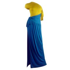 Vintage Michel Goma One Shoulder Jersey Dress 