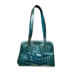Aqua Crocodile Handbag