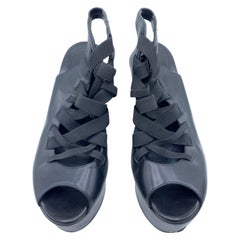 Georgina Goodman Black Leather Platform Shoes