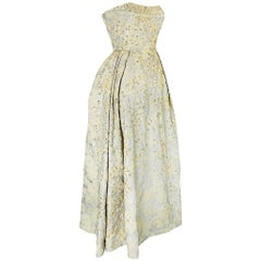 Retro c.1953 Christian Dior Couture Silver & Sequin Fantasy Gown
